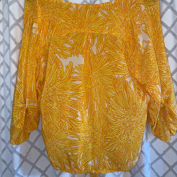 Amanda Uprichard Bright Yellow and Orange Top - Picture 4 of 5